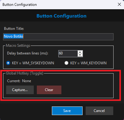 Configure hotkey